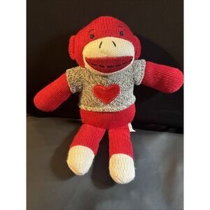 Dan Dee Sock Monkey Plush - Red with Red Heart 9"